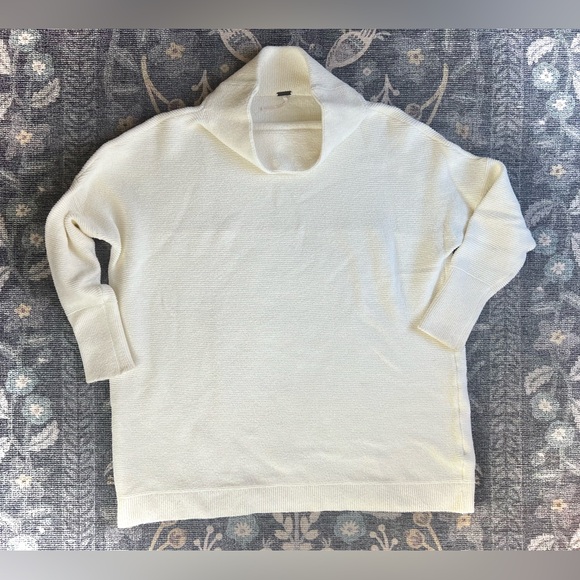 Free People Sweaters - Free People Off White Cream oversized Mock cowl neck  tunic sweater